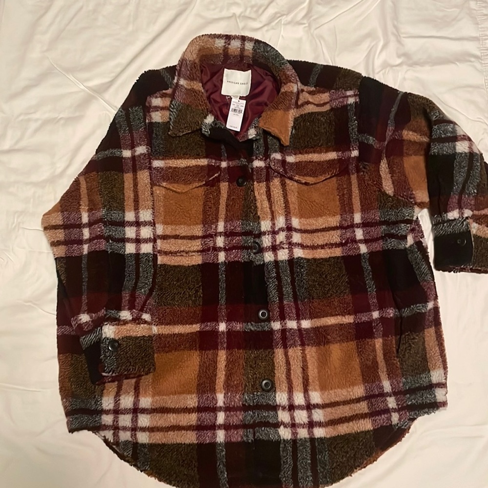AE lined Sherpa Shacket. NWT  This Shacket is oversized, runs VERY big!